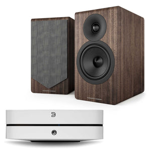 Bluesound Powernode (N331) White with Acoustic Energy AE300² Walnut