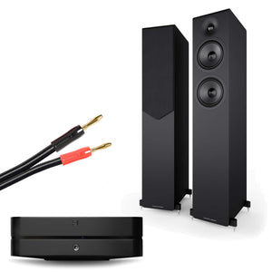 Bluesound Powernode (N331) Black with Acoustic Energy AE309² Matte Black