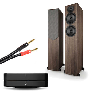 Bluesound Powernode (N331) Black with Acoustic Energy AE309² Walnut