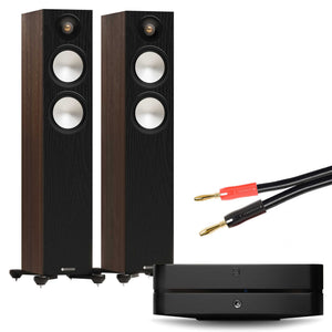 Bluesound Powernode N331 Black with Monitor Audio Bronze 300 7G Walnut