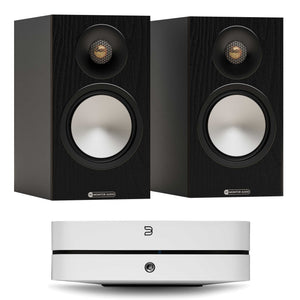 Bluesound Powernode (N331) White with Monitor Audio Bronze 50 7G Black