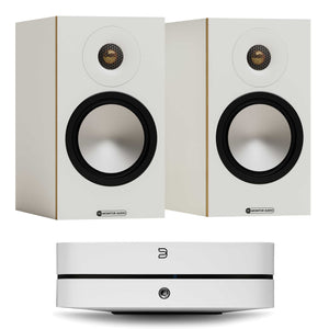 Bluesound Powernode (N331) White with Monitor Audio Bronze 50 7G White 