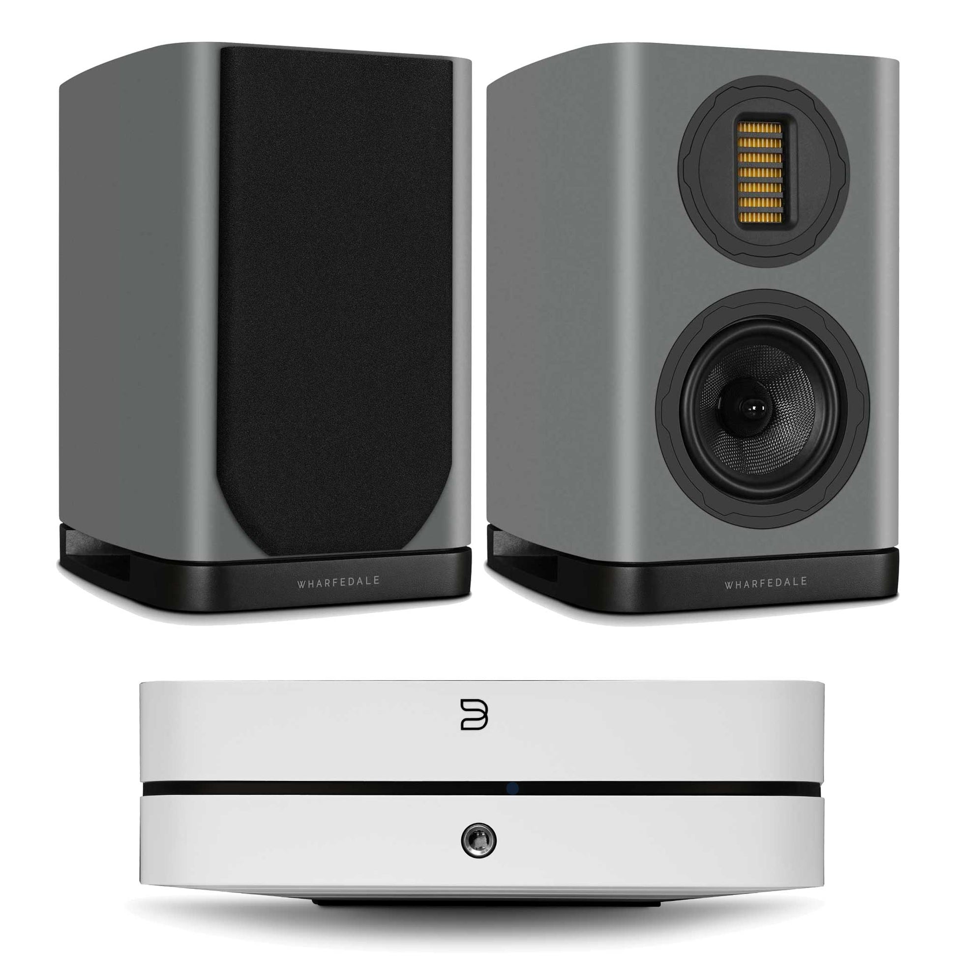 Bluesound Powernode (N331) White with Wharfedale Evo 5.1 Grey