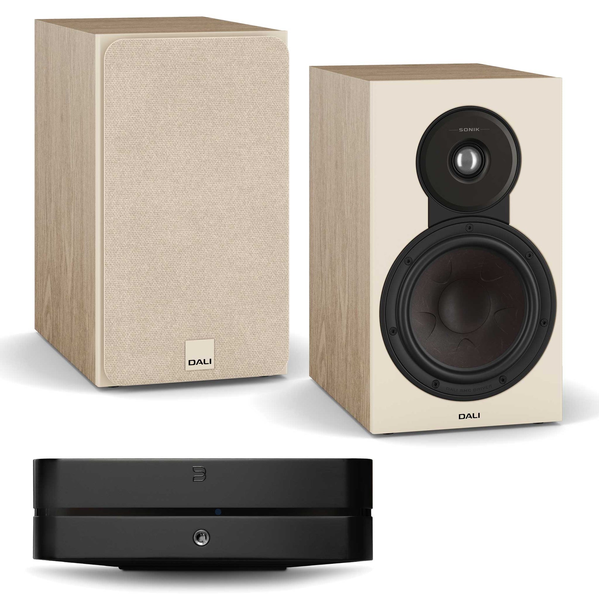 Bluesound Powernode (N331) Black with Dali SONIK 3 Natural Oak
