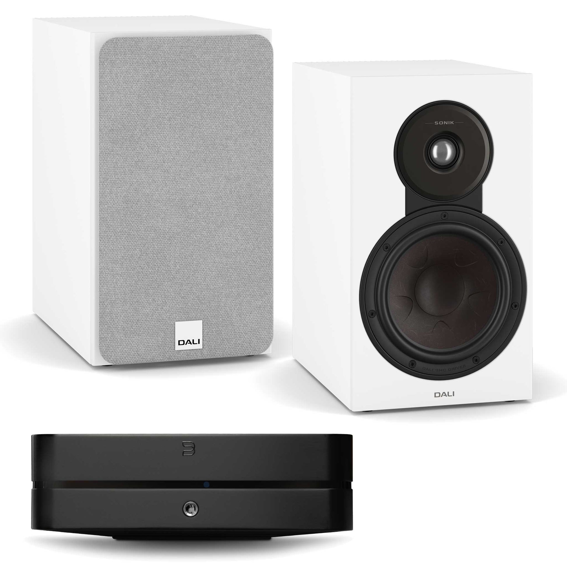 Bluesound Powernode (N331) Black with Dali SONIK 3 White