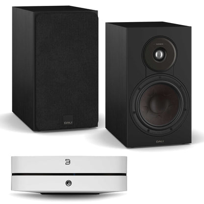 Bluesound Powernode (N331) White with Dali SONIK 3 Black Ash