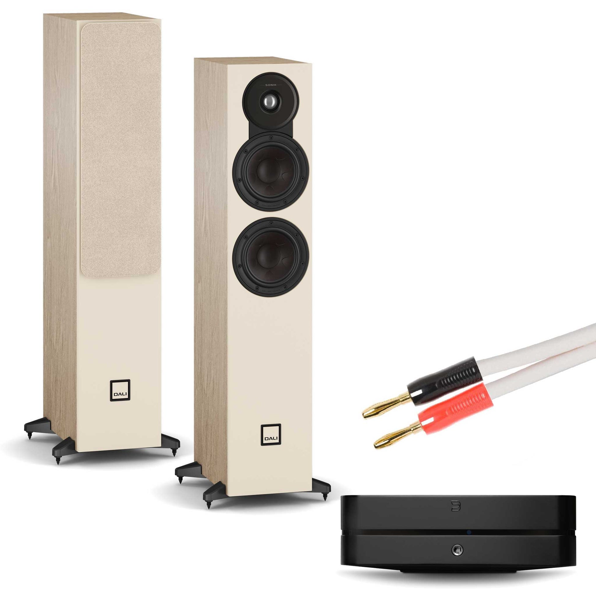 Bluesound Powernode (N331) Black with Dali SONIK 5 Natural Oak