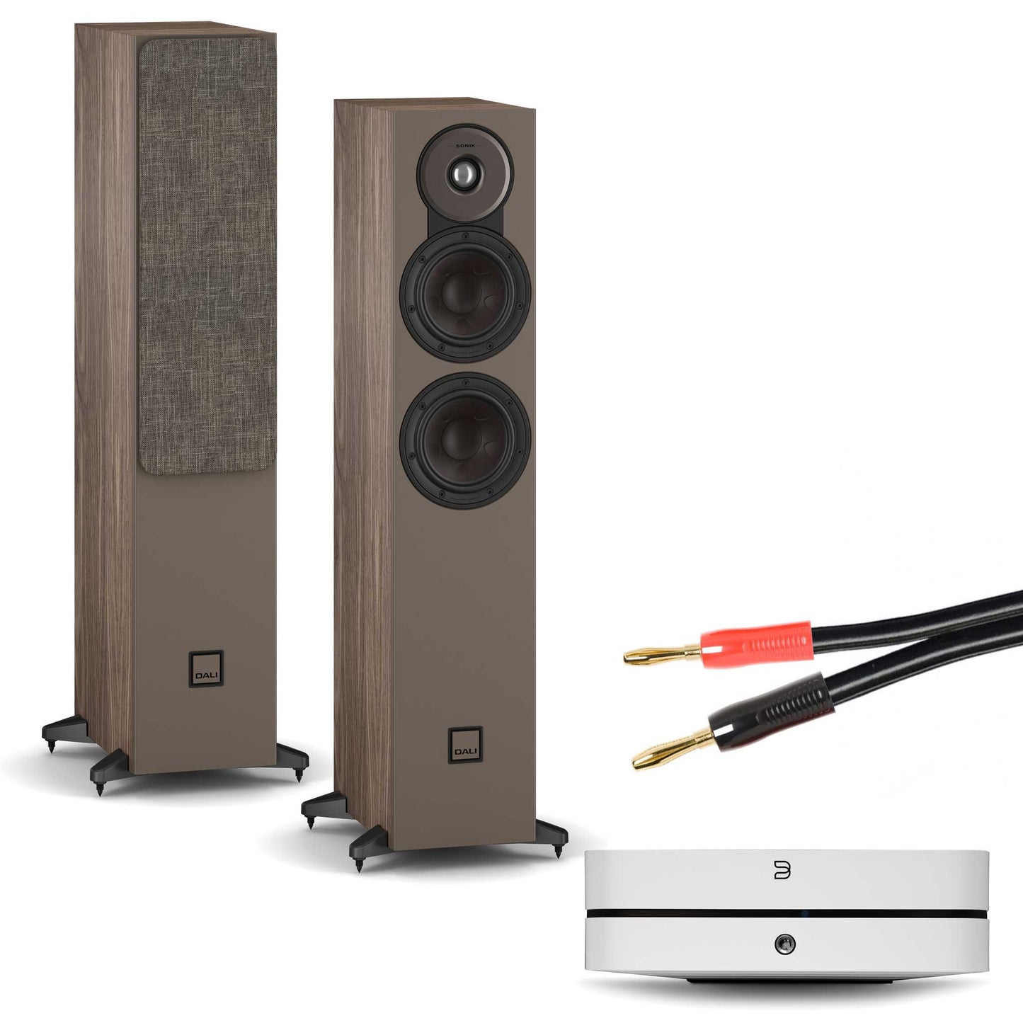 Bluesound Powernode (N331) White with Dali SONIK 5 Walnut