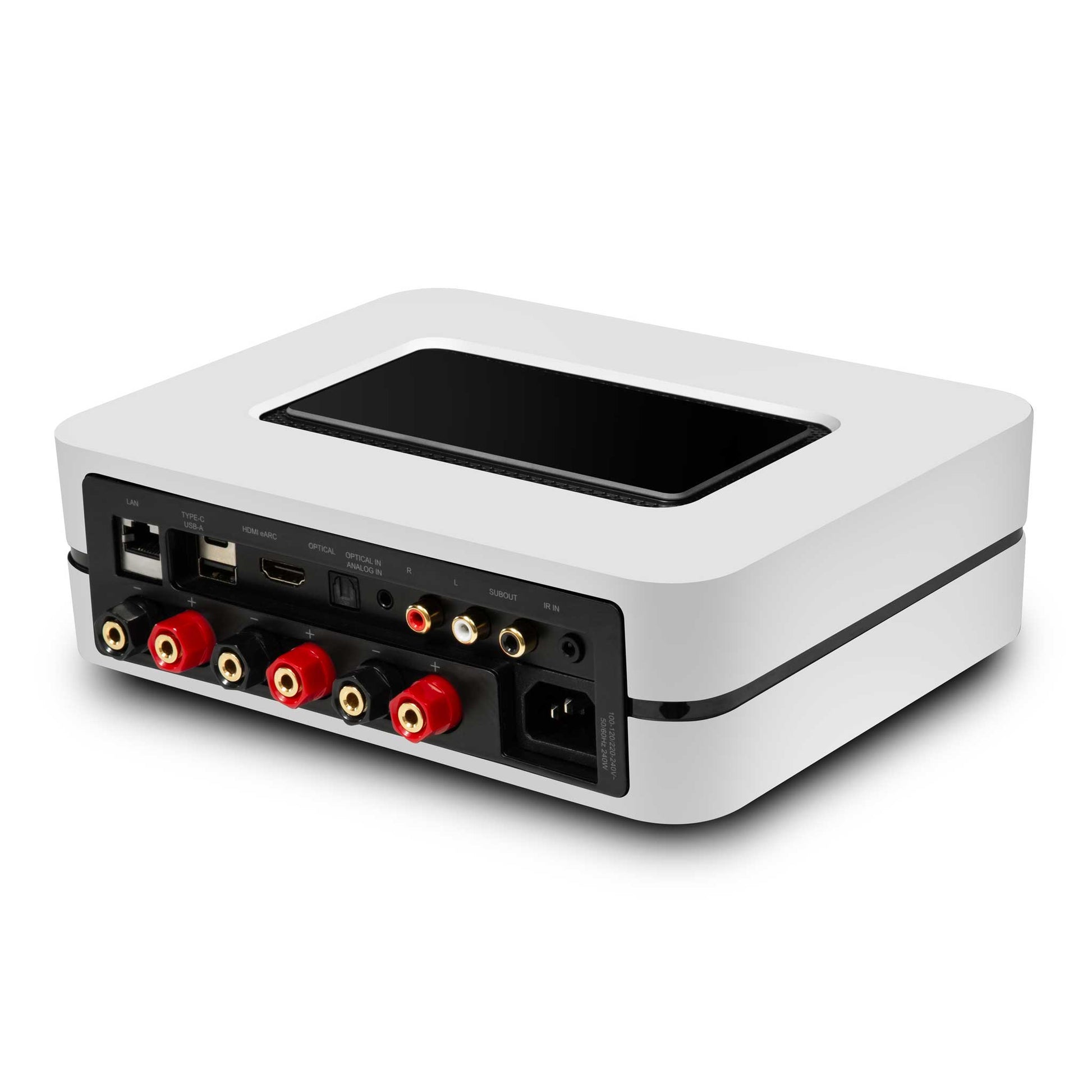Bluesound Powernode White Rear Angled View