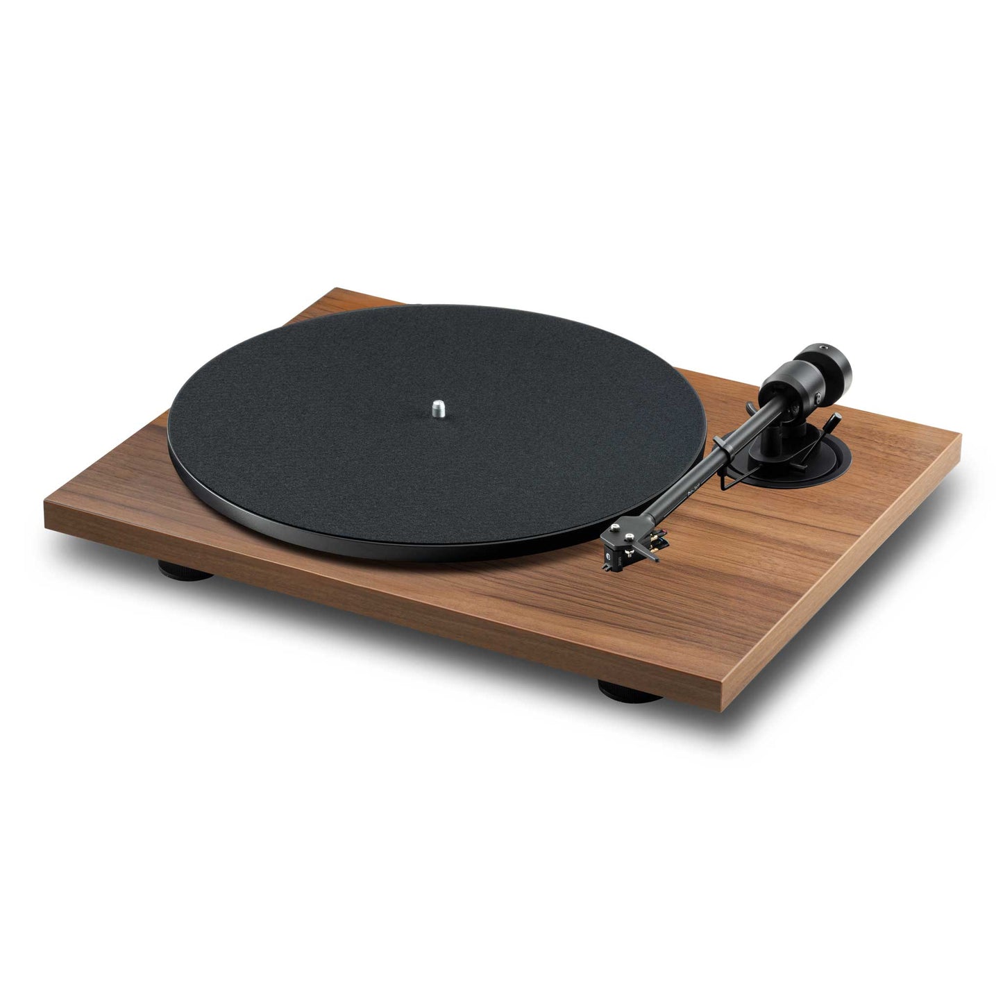 Pro-Ject E1.2 Turntable Walnut Angled View