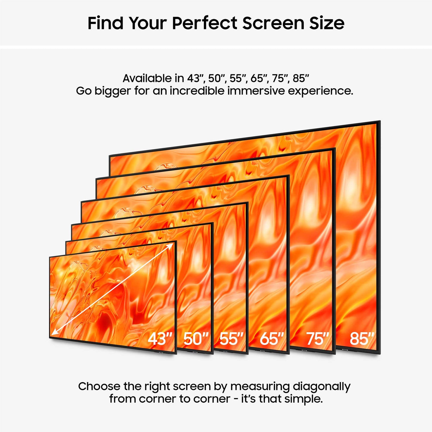 Samsung QN73H Screen Sizes