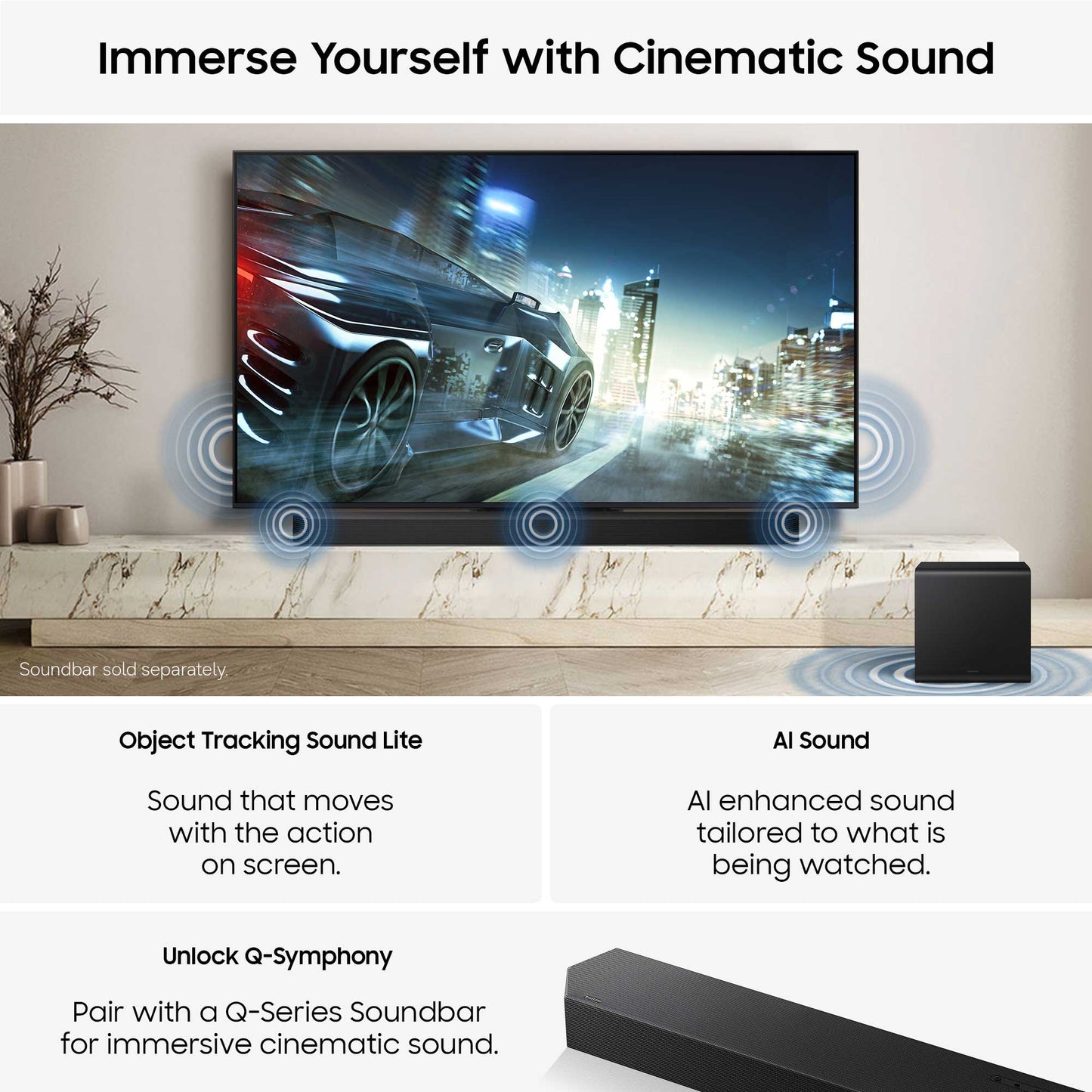 Samsung QN73H Cinematic Sound