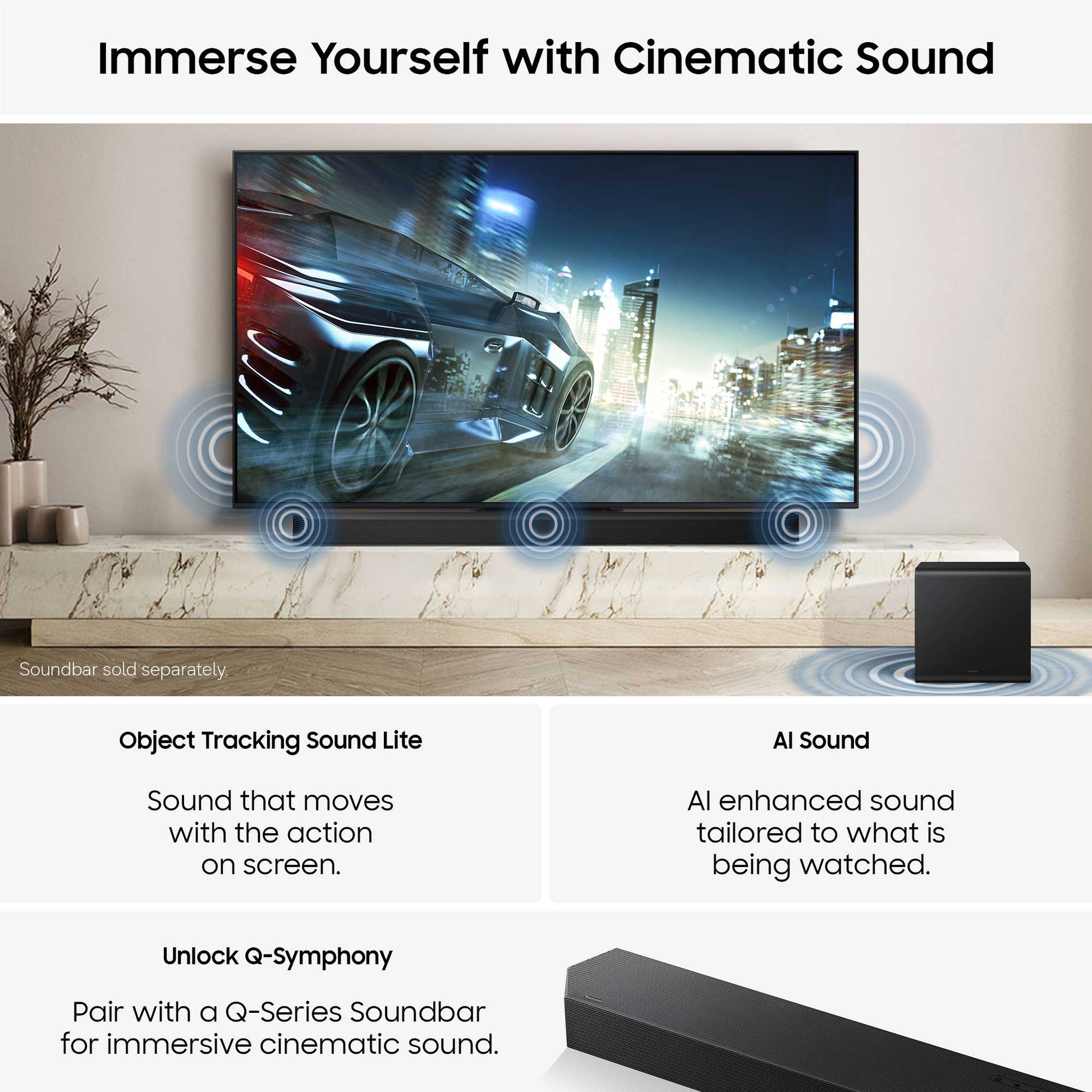 Samsung QN73H Cinematic Sound