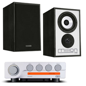 Quad 3 with Mission 750 Speakers Black