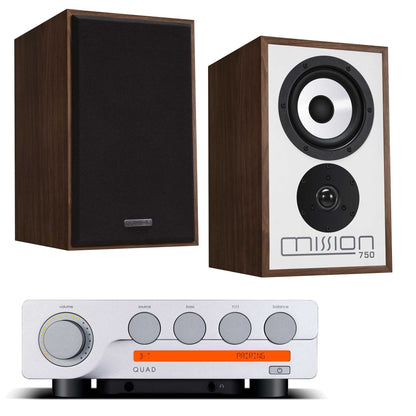 Quad 3 with Mission 750 Speakers Walnut