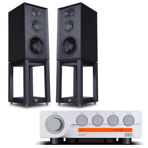 Quad 3 with Wharfedale Linton Speakers Black