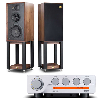 Quad 3 with Wharfedale Linton Speakers Walnut