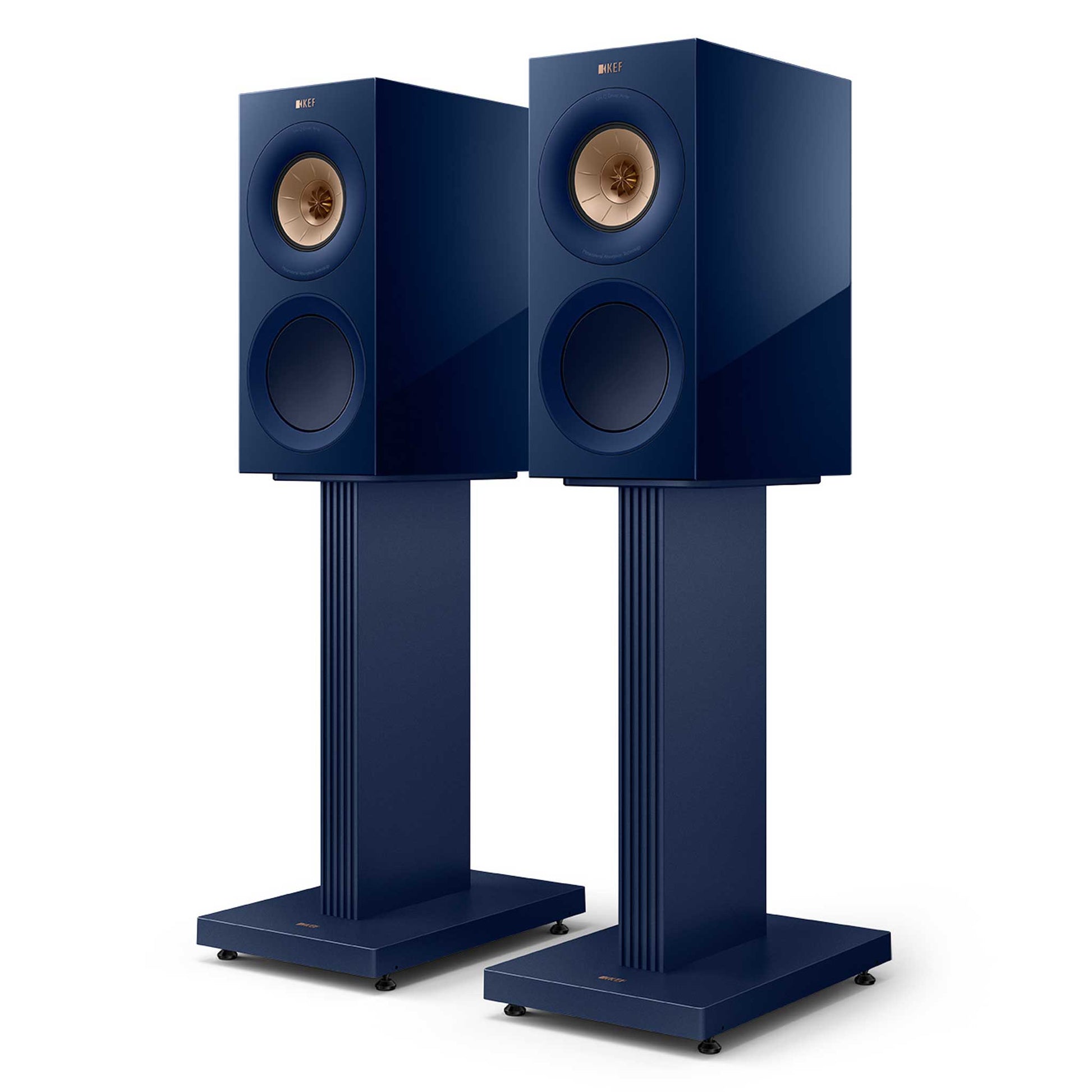 KEF R3 Meta Indigo Gloss On S3 Stands
