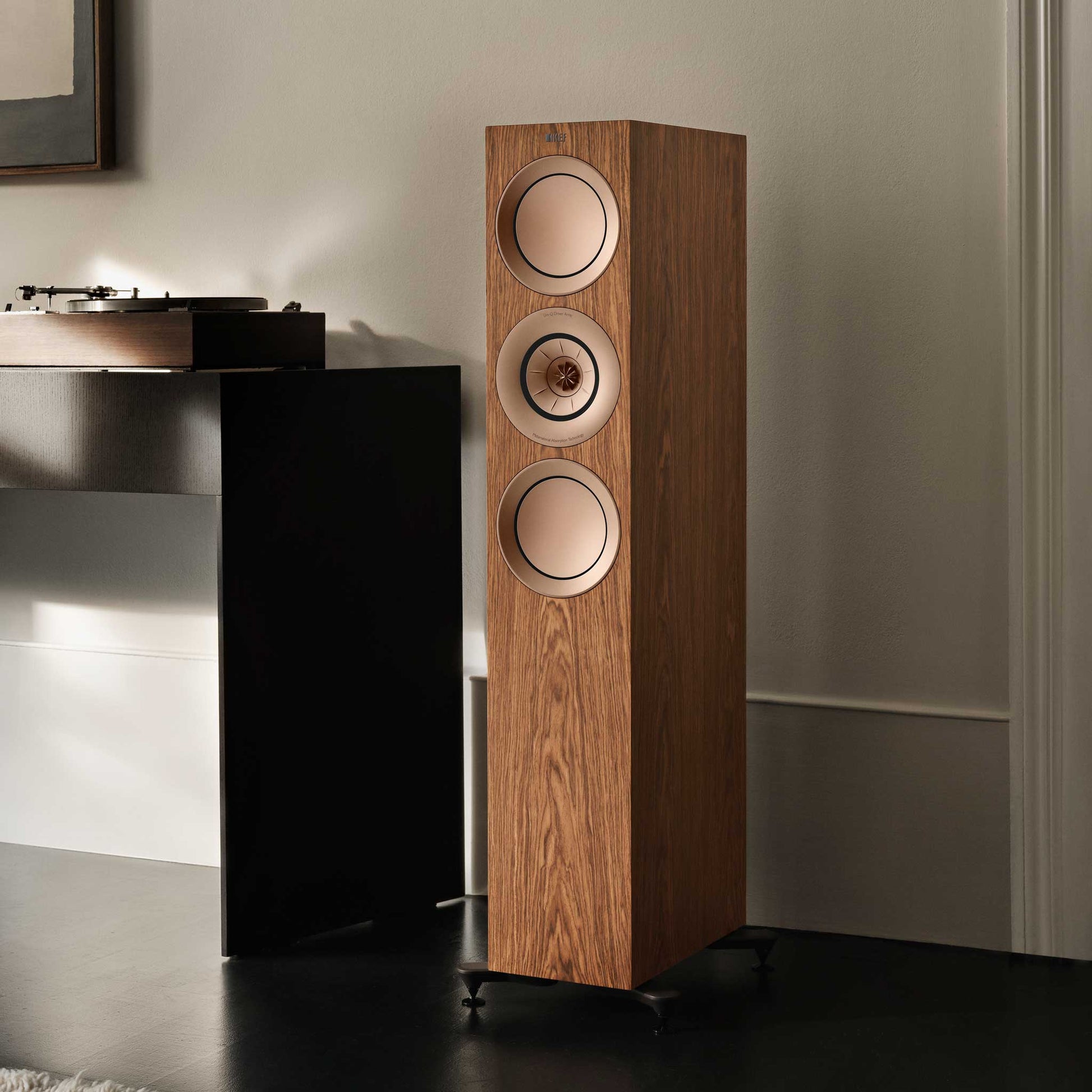 KEF R7 Meta Walnut Room View