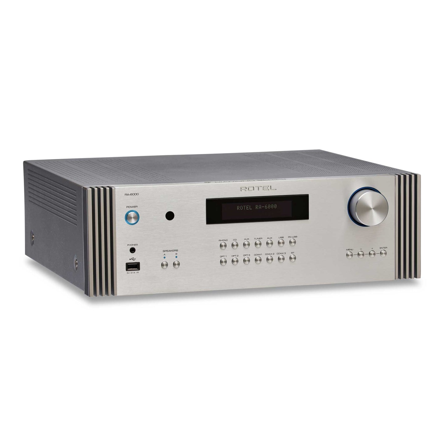 Rotel RA-6000 Silver Angled View