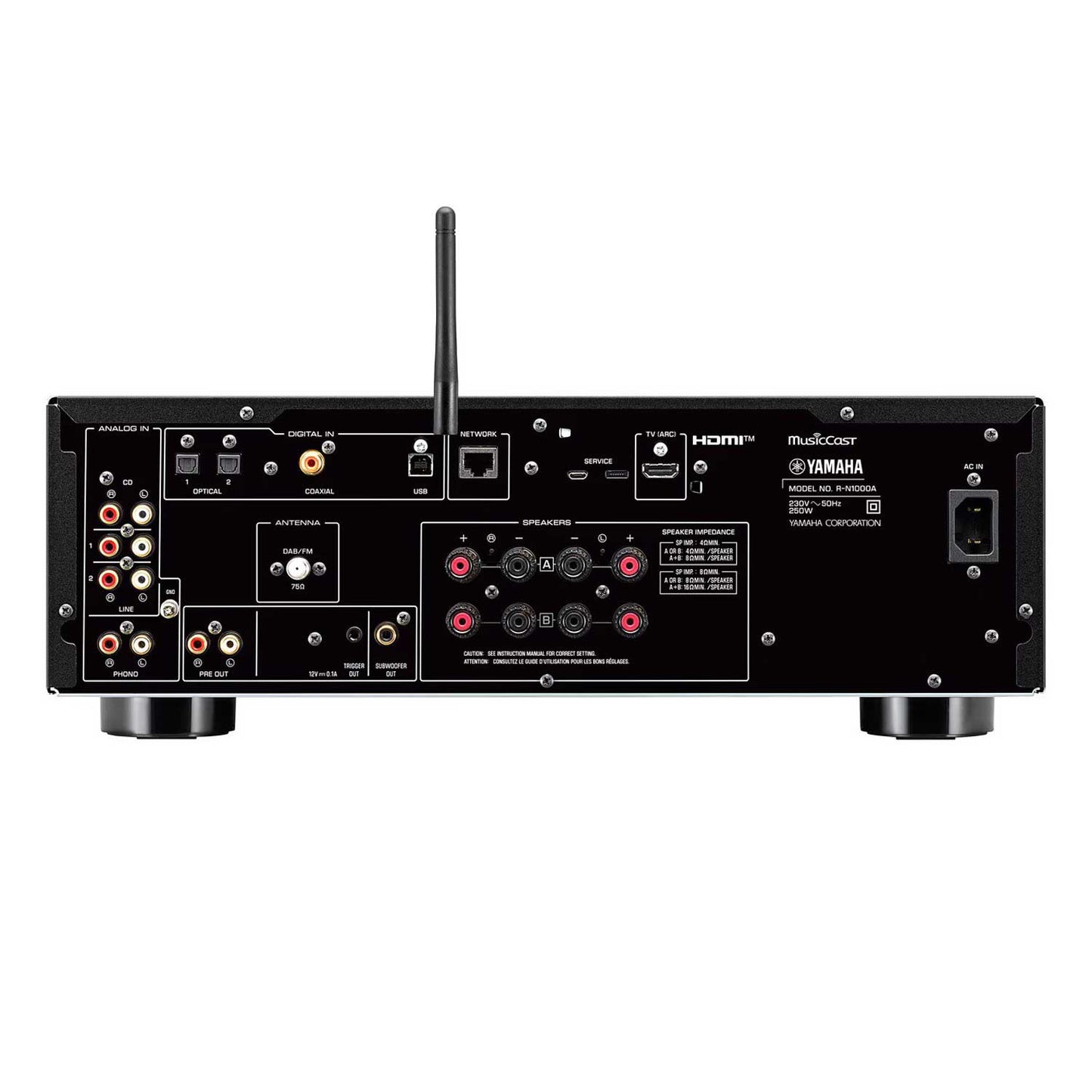 Yamaha R-N1000A Black Rear View