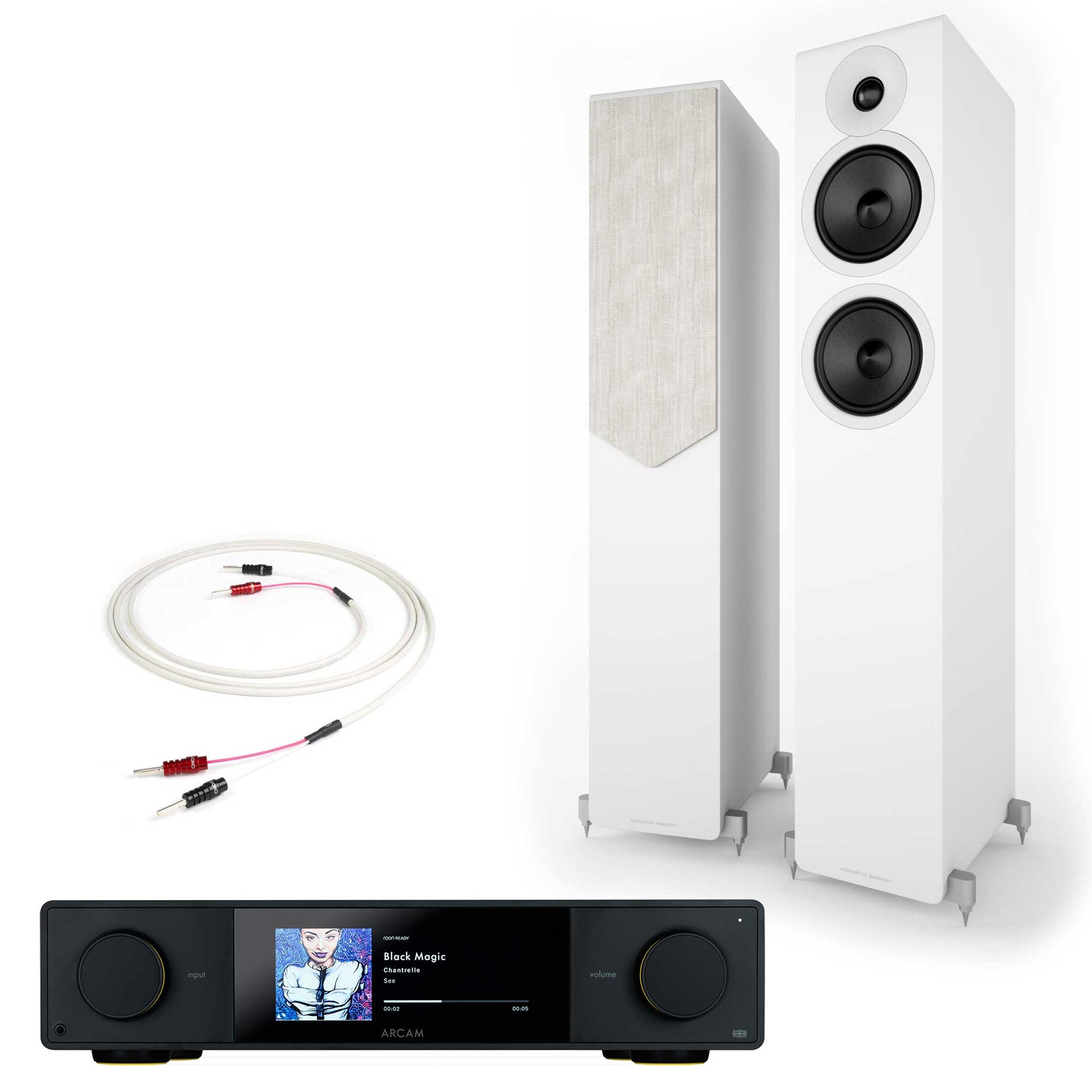 Arcam SA35 with  Acoustic Energy AE309² Matte White