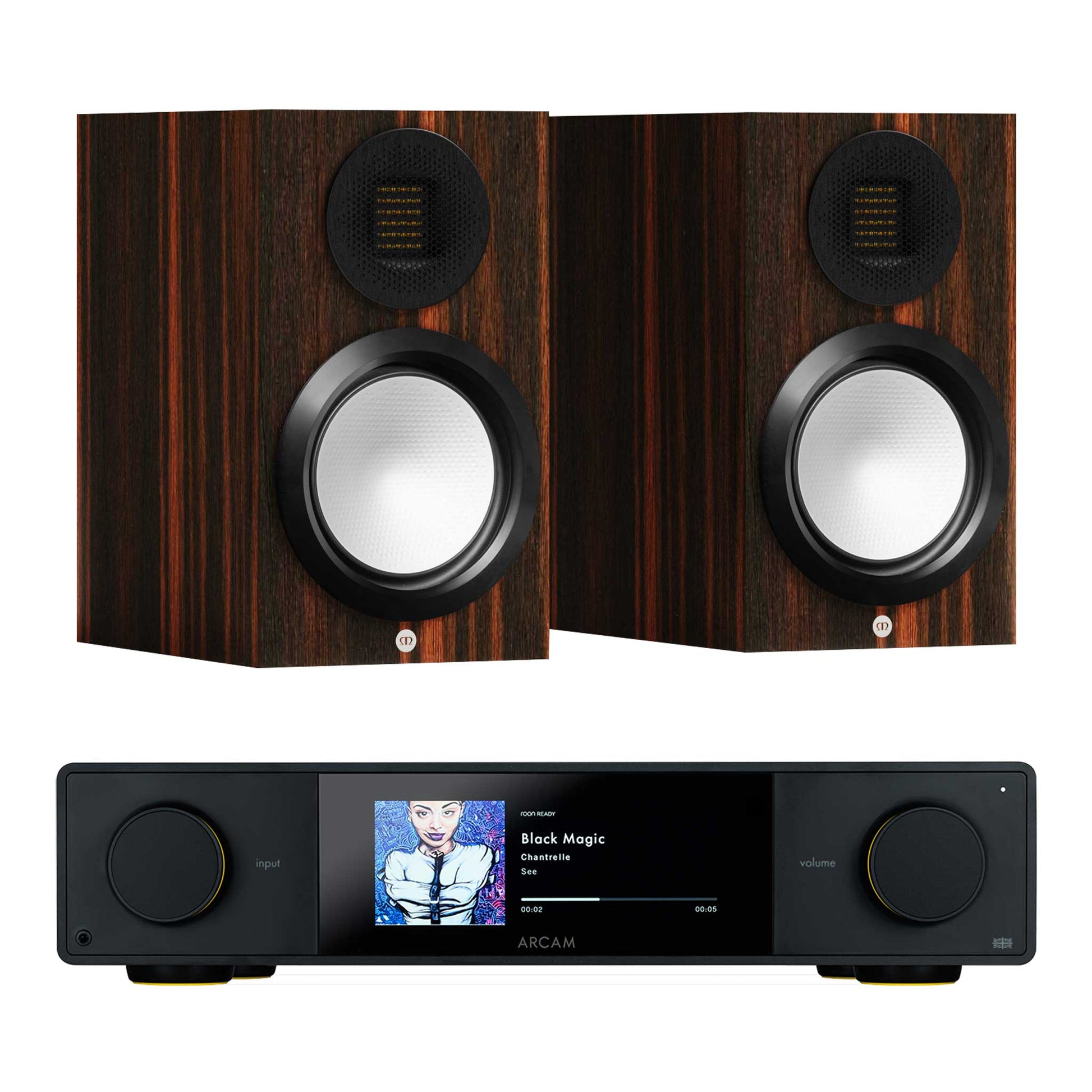 Arcam SA35 with Monitor Audio Gold 50 6G Macassar