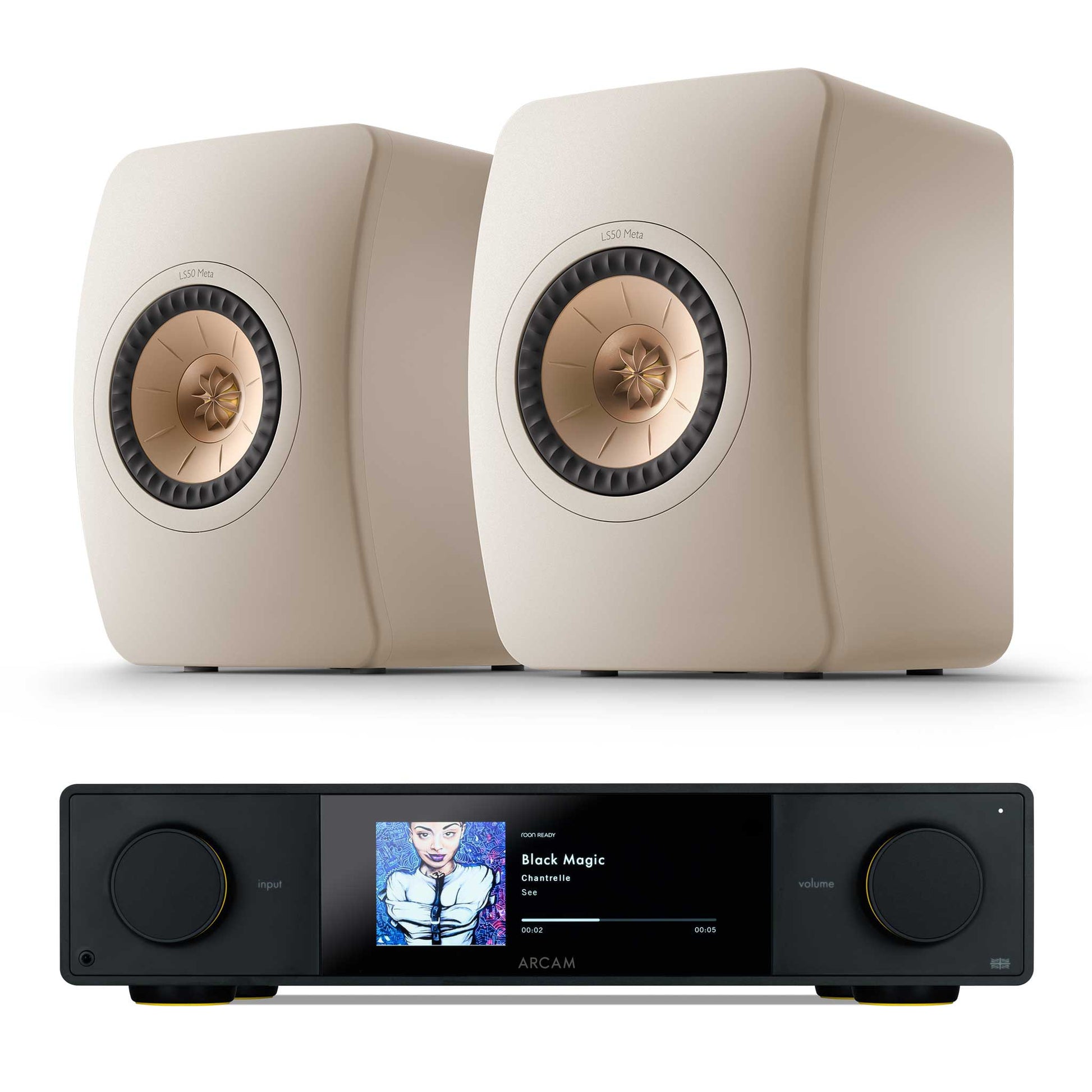Arcam SA35 with KEF LS50 Meta Sand Shell