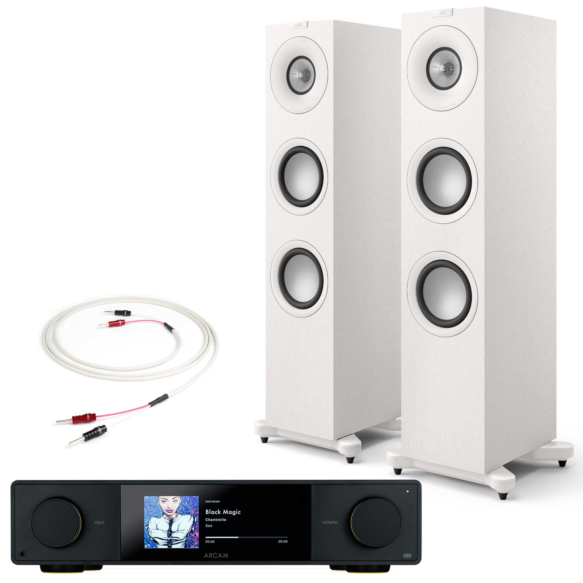 Arcam SA35 with KEF Q7 Meta Satin White