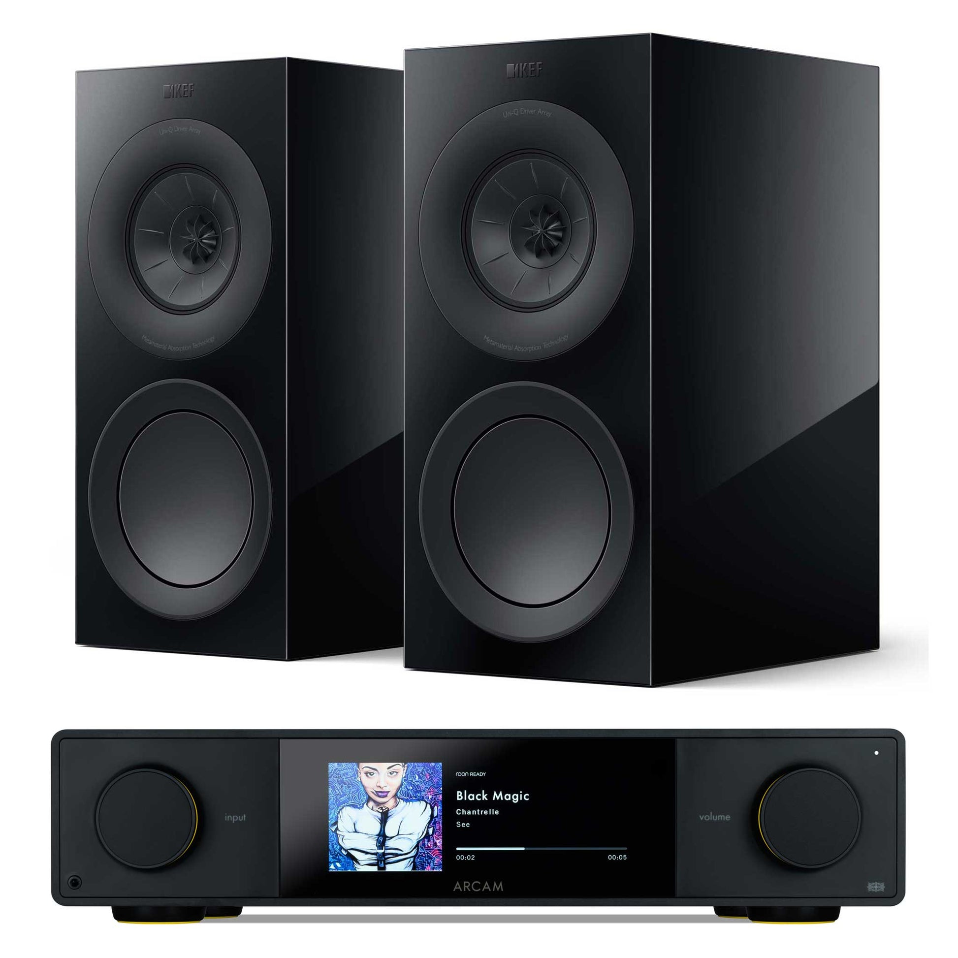 Arcam SA35 with KEF R3 Meta Black Gloss