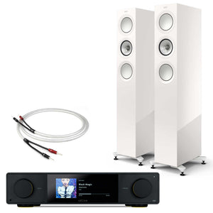 Arcam SA35 with KEF R5 Meta White Gloss