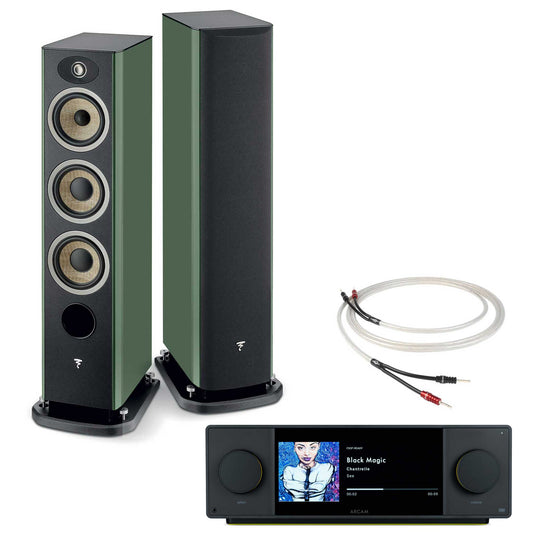 Arcam SA45 with Focal Aria Evo X N°2 Moss Green High Gloss