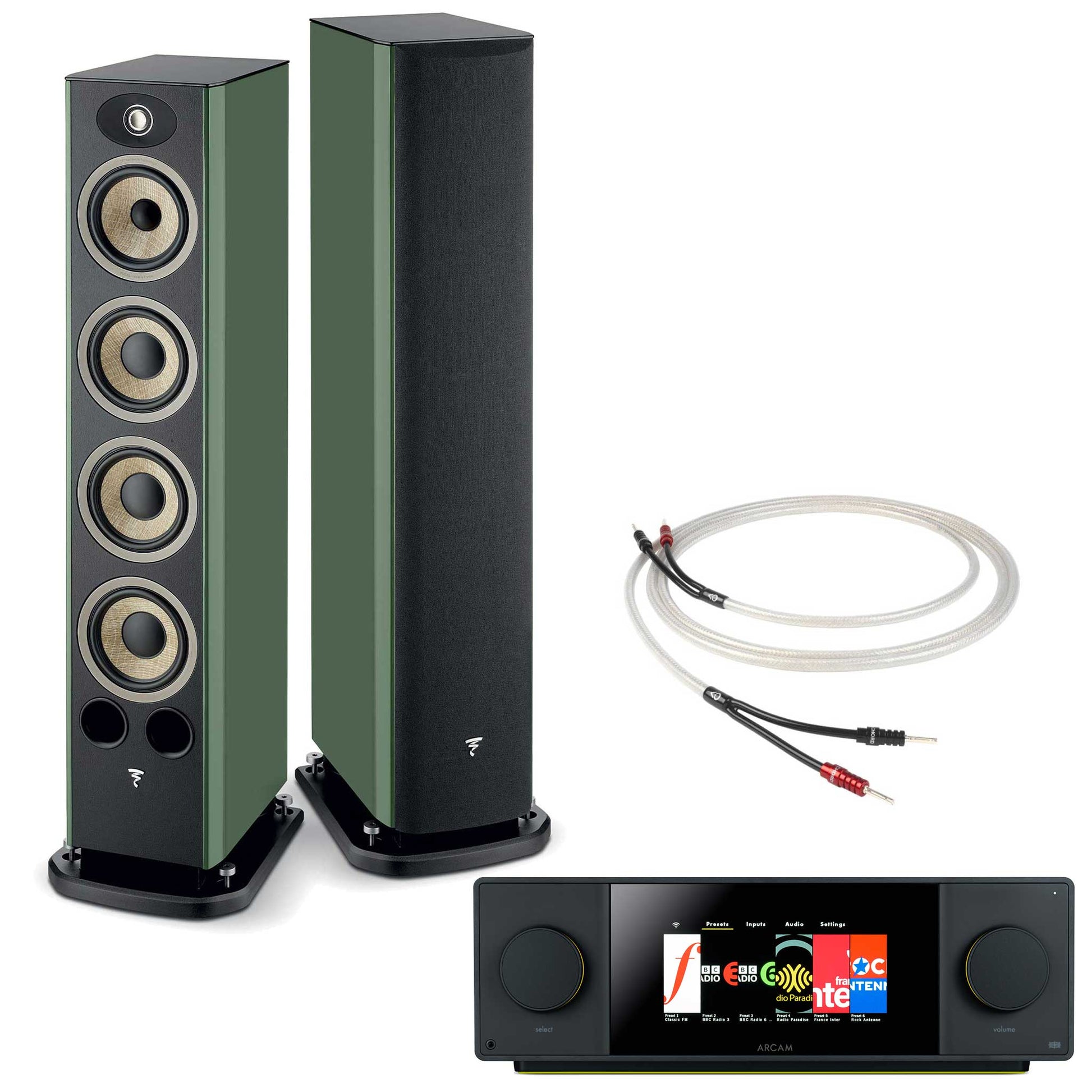 Arcam SA45 with Focal Aria Evo X N°3 Moss Green High Gloss