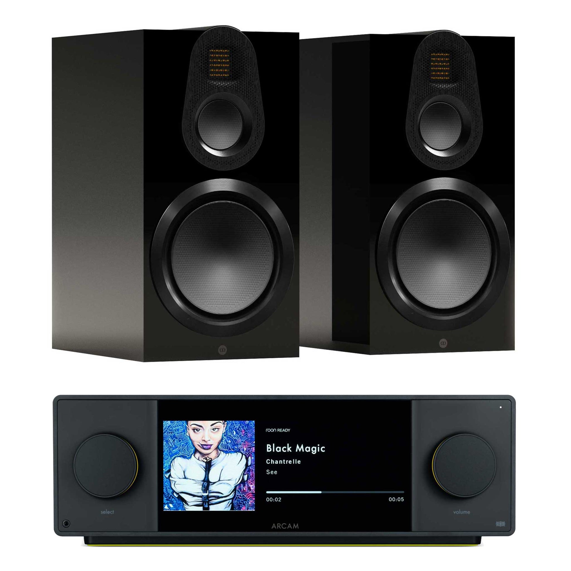 Arcam SA45 with Monitor Audio Gold 100 6G High Gloss Black