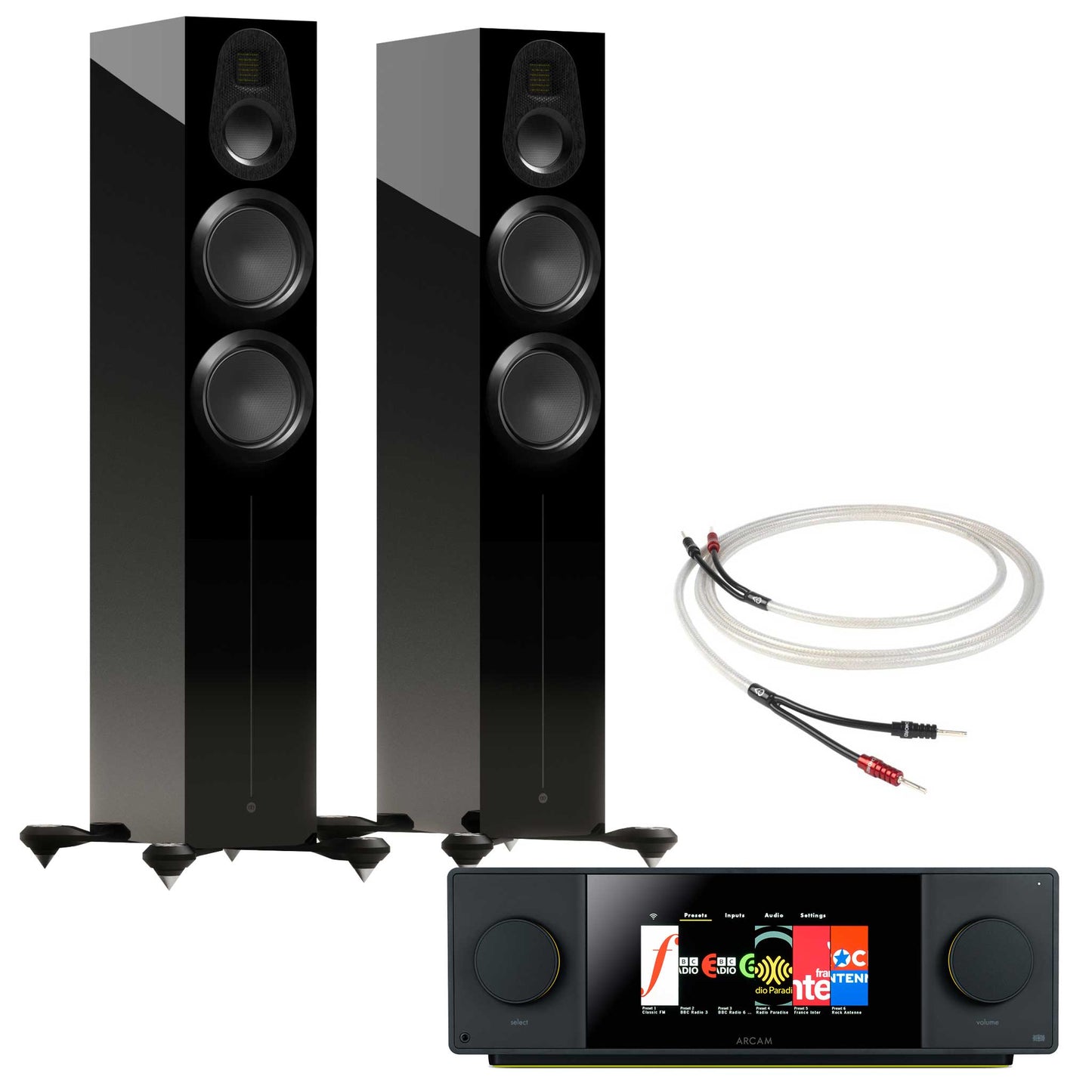 Arcam SA45 with Monitor Audio Gold 300 6G Gloss Black