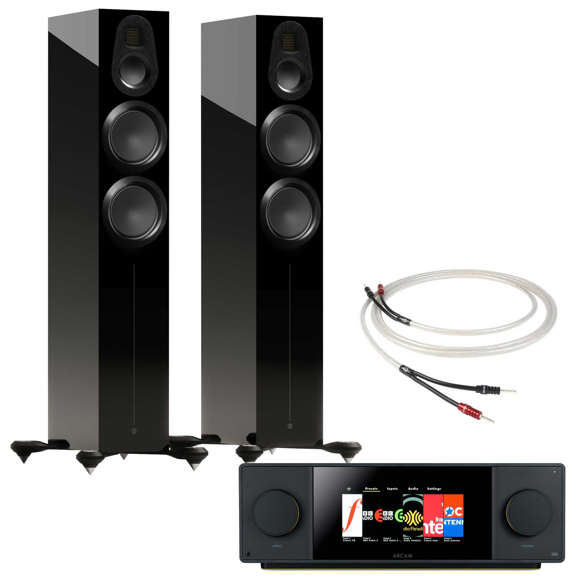 Arcam SA45 with Monitor Audio Gold 300 6G Gloss Black