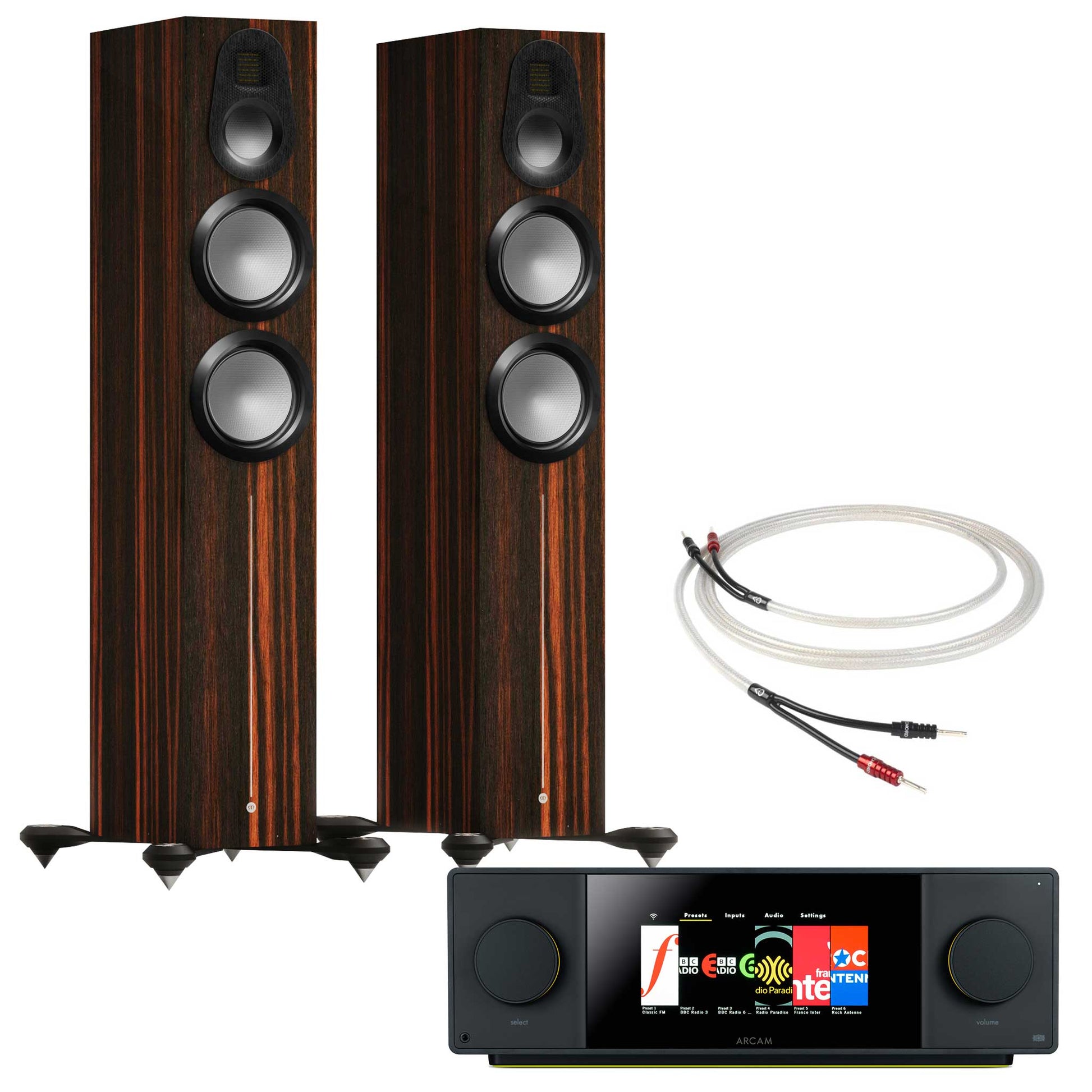 Arcam SA45 with Monitor Audio Gold 300 6G Macassar