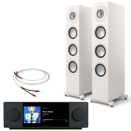 Arcam SA45 with KEF Q11 Meta Satin White