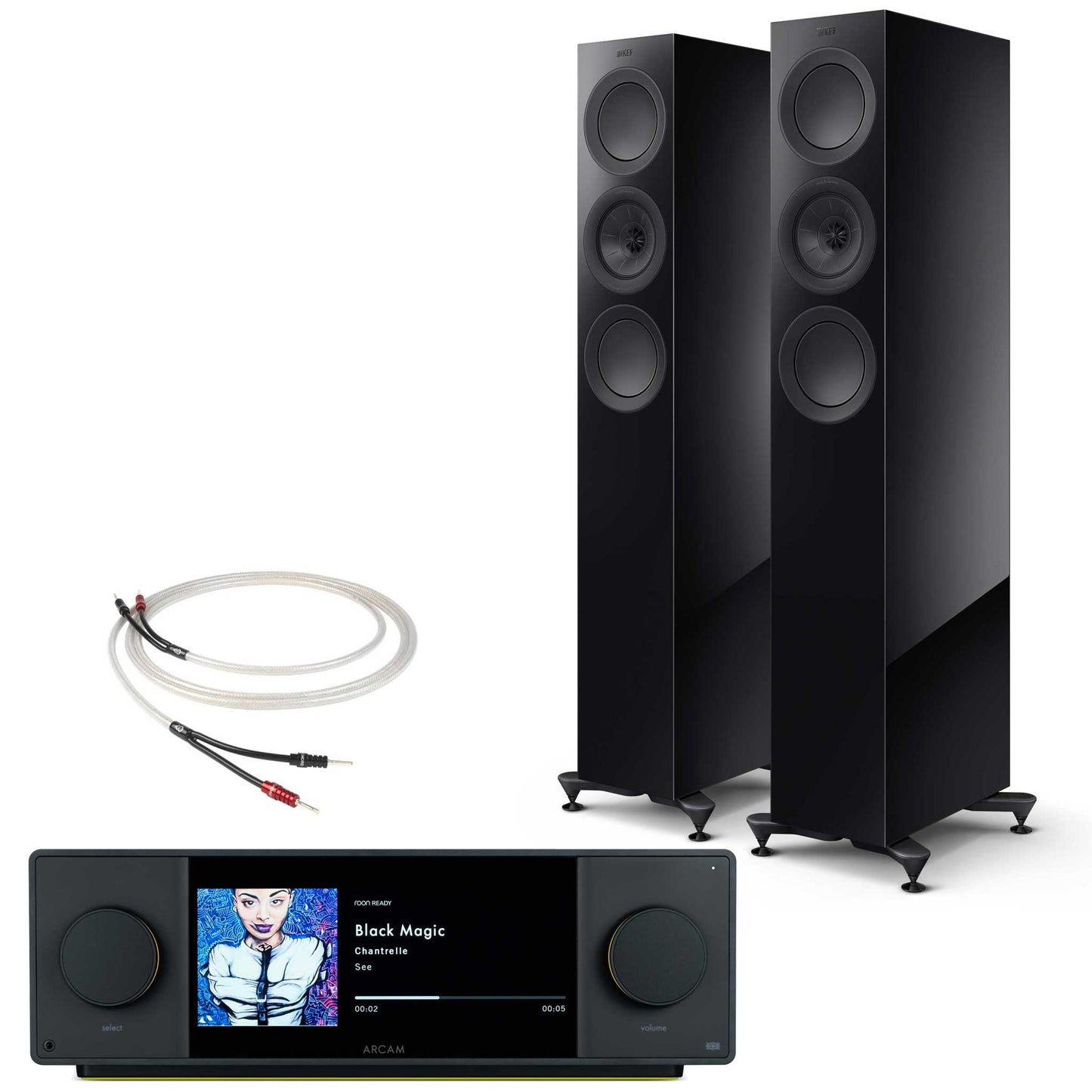 Arcam SA45 with KEF R5 Meta Gloss Black