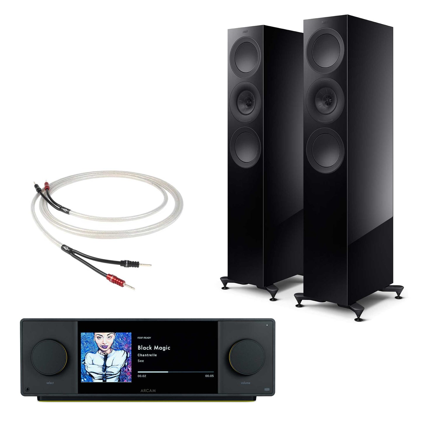 Arcam SA45 with KEF R7 Meta Black Gloss