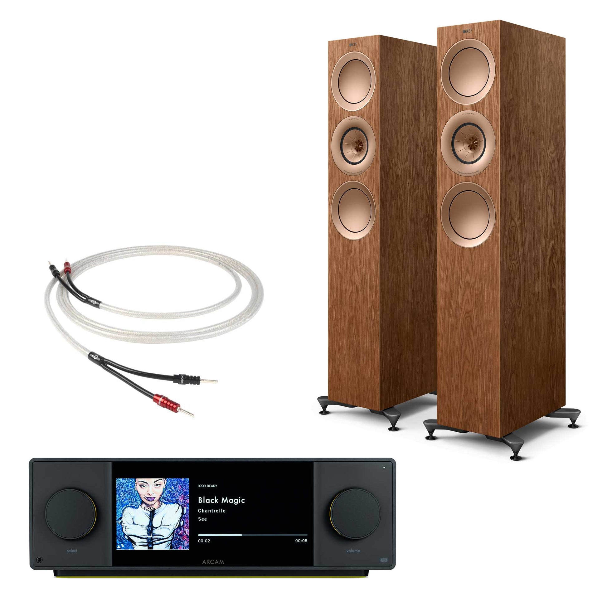 Arcam SA45 with KEF R7 Meta Walnut