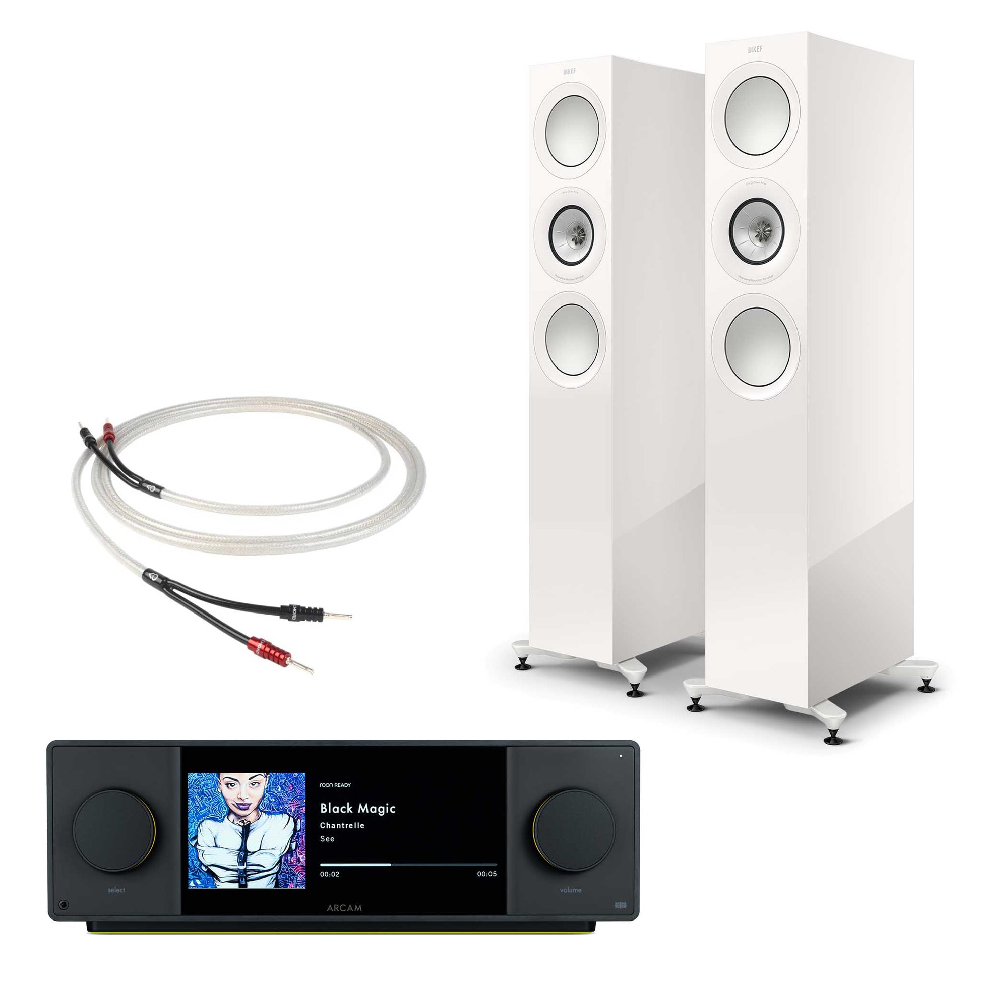 Arcam SA45 with KEF R7 Meta White Gloss