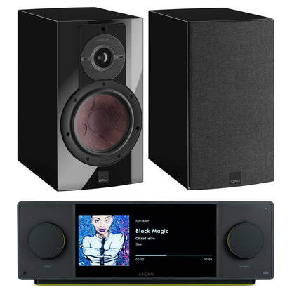 Arcam SA45 with Dali Rubikore 2 Black High Gloss