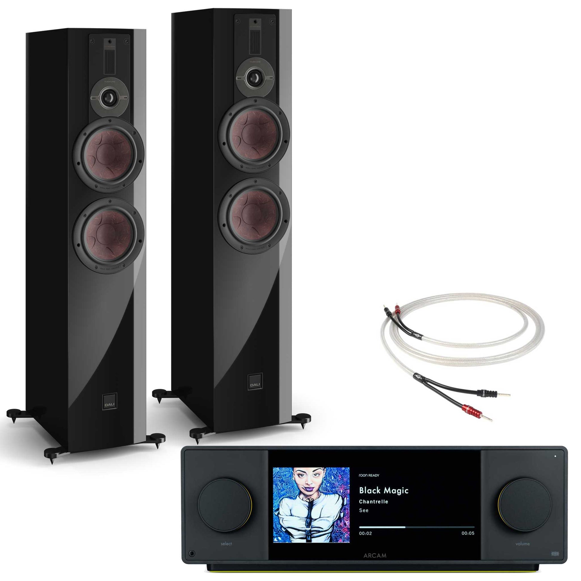 Arcam SA45 with Dali Rubikore 6 Black High Gloss