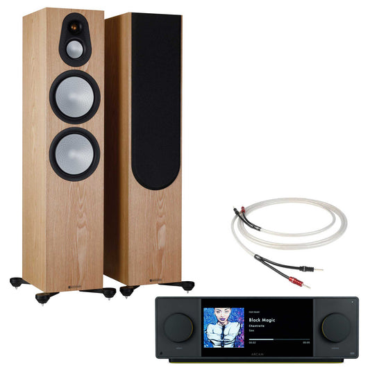 Arcam SA45 with Monitor Audio Silver 500 Ash