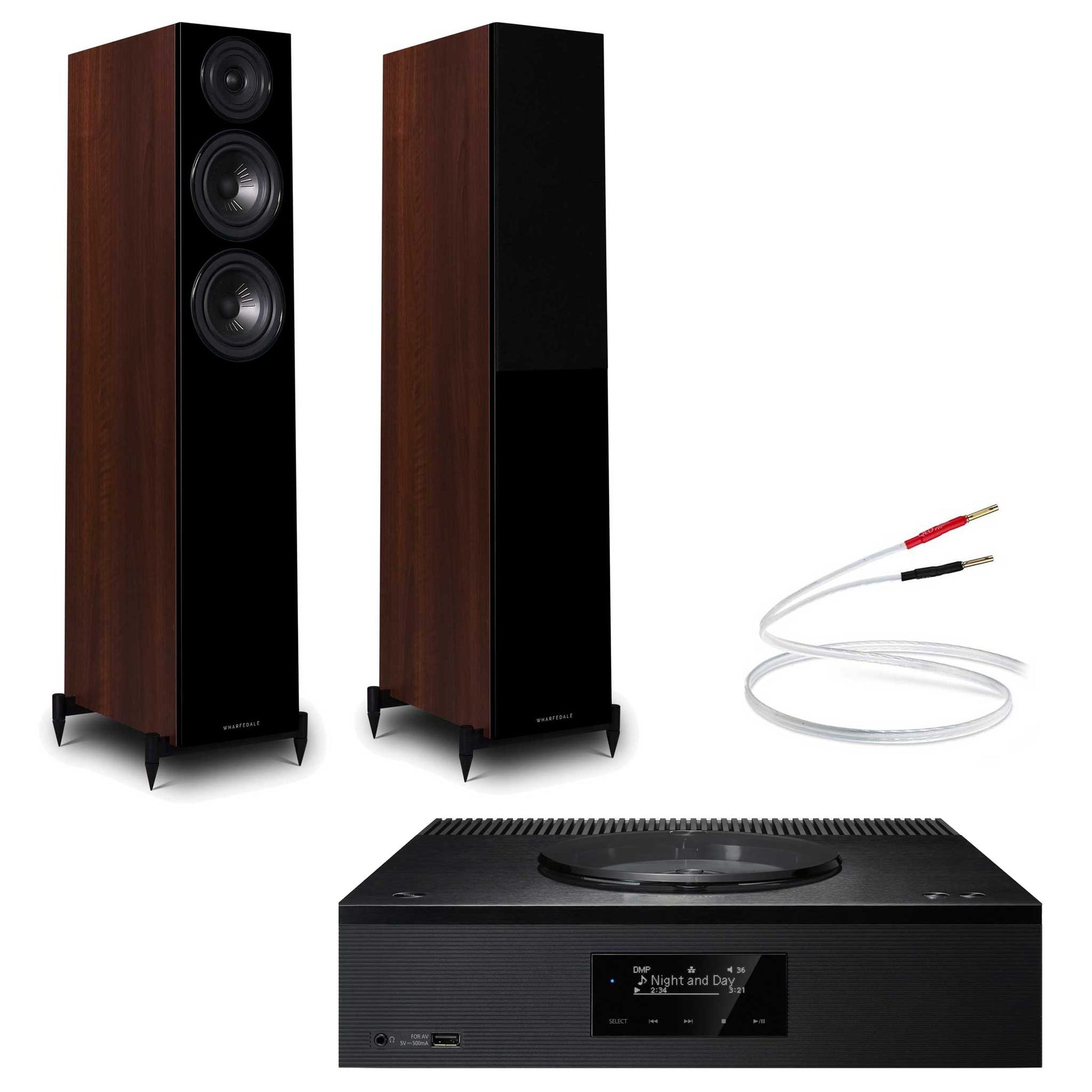 Technics SA-C600 Black with Warfedale Diamond 12.3 Walnut