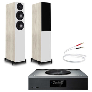 Technics SA-C600 Silver with Warfedale Diamond 12.3 Light Oak