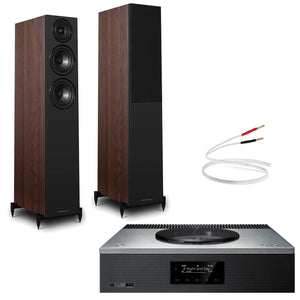 Technics SA-C600 Silver with Warfedale Diamond 12.3i Walnut