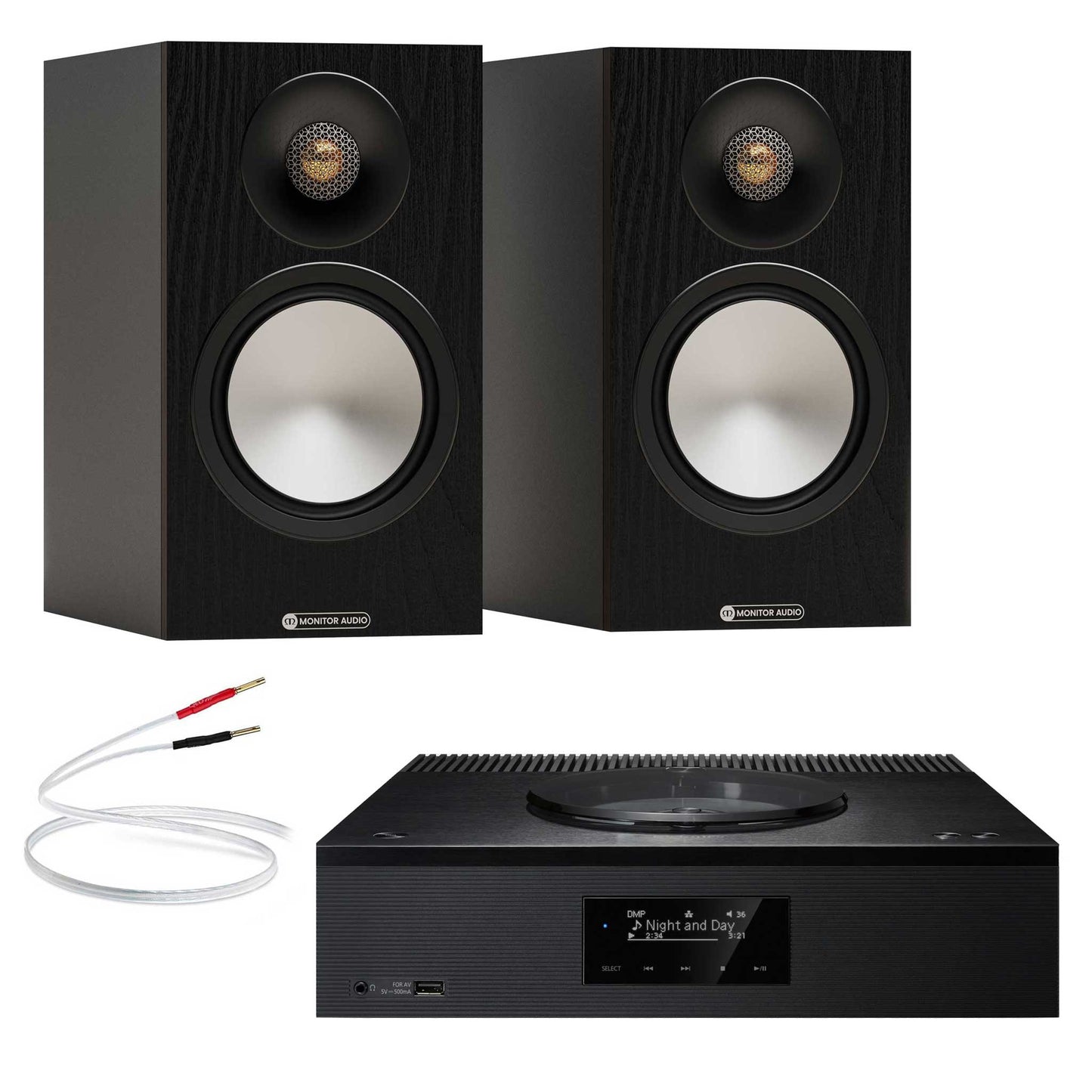 Technics SA-C600 Black with Monitor Audio Bronze 50 7G Black
