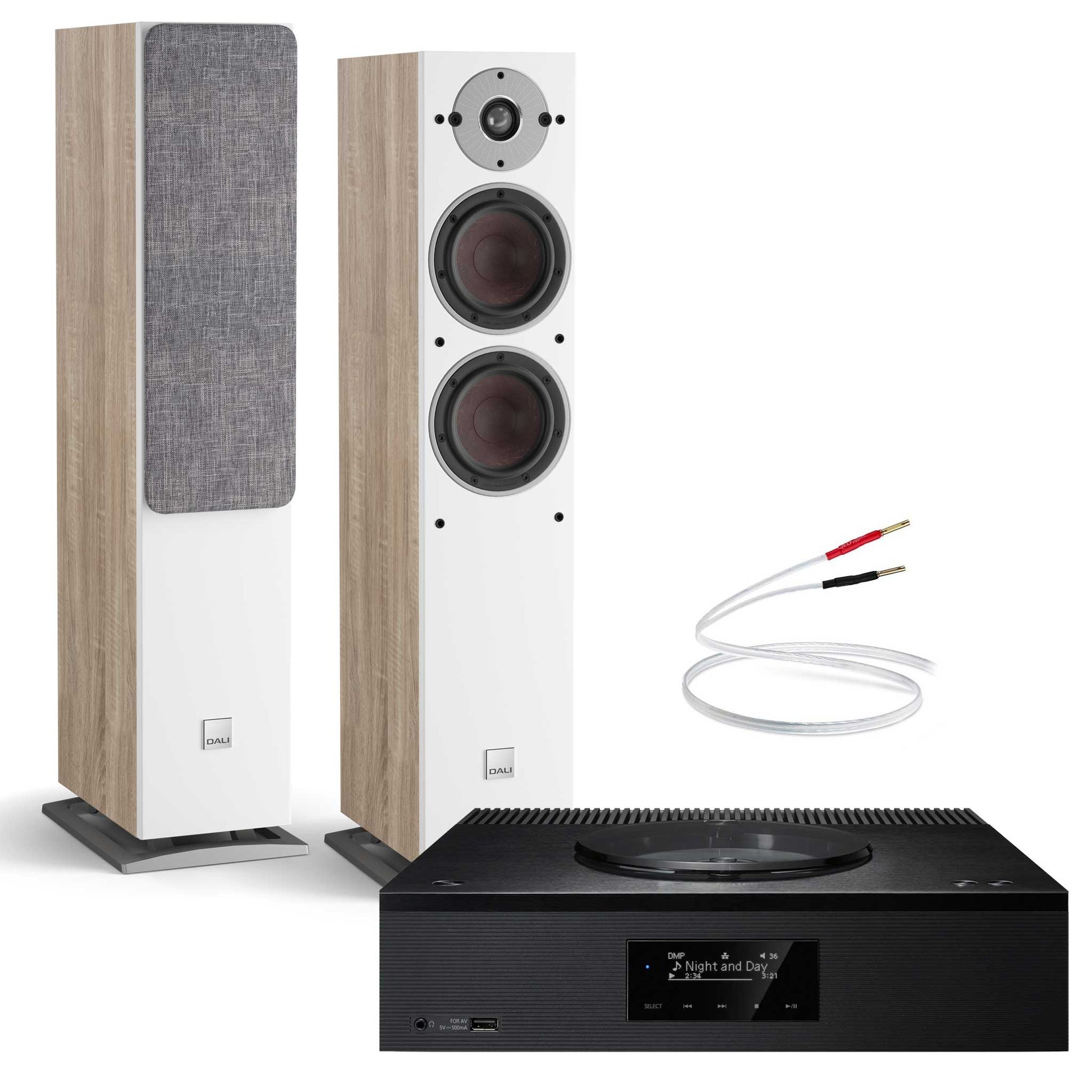 Technics SA-C600 Black with Dali Oberon 5 Light Oak